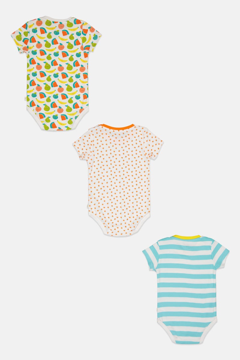 Hamleys Toddlers Boy 3 Pieces Printed Short Sleeve Bodysuits, Multicolor - Image 3